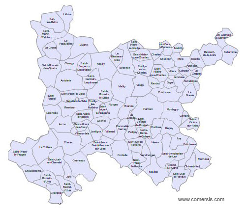 Carte 5e circonscription de la Loire