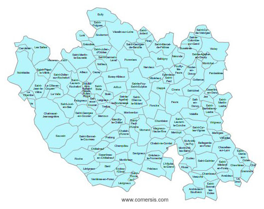 Carte 6e circonscription de la Loire