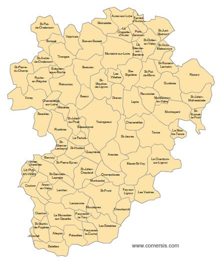 Carte 1re circonscription de la Haute-Loire