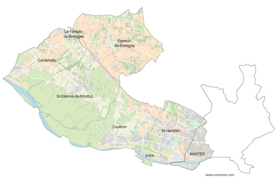 Carte 3e circonscription de la Loire-Atlantique
