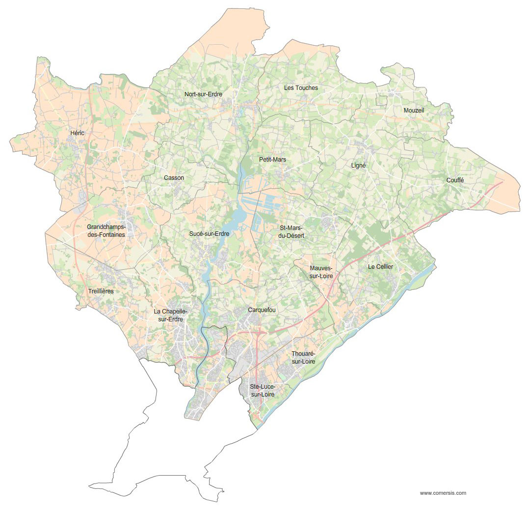 Carte 5e circonscription de la Loire-Atlantique