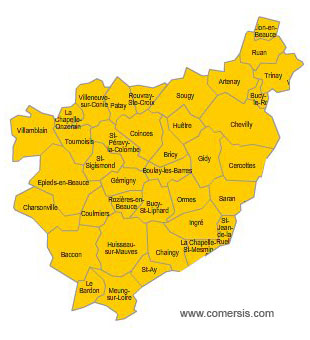 Carte 2e circonscription du Loiret