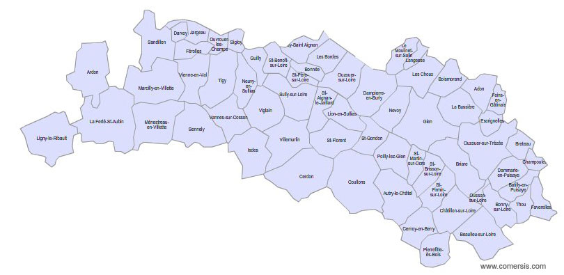 Carte 3e circonscription du Loiret