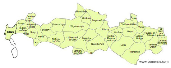 Carte 6e circonscription du Loiret