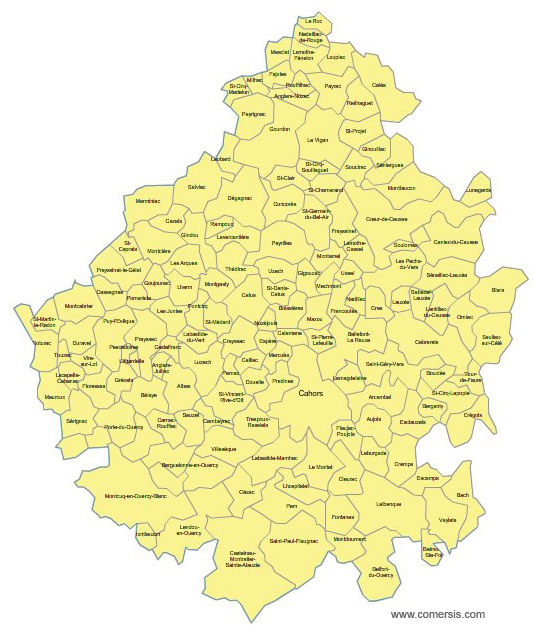 Carte 1re circonscription du Lot