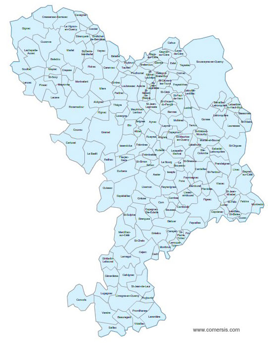 Carte 2e circonscription du Lot