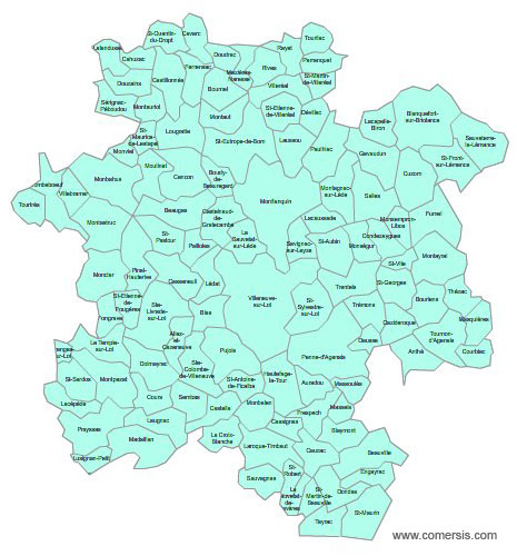 Carte 3e circonscription du Lot-et-Garonne