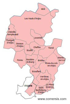 Carte 1re circonscription du Maine-et-Loire