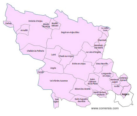 Carte 7e circonscription du Maine-et-Loire