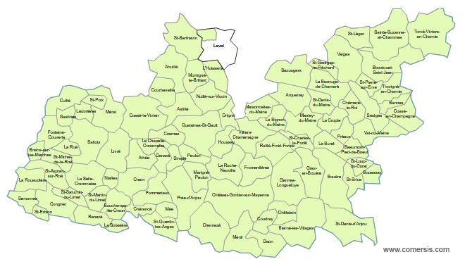 Carte 2e circonscription de la Mayenne