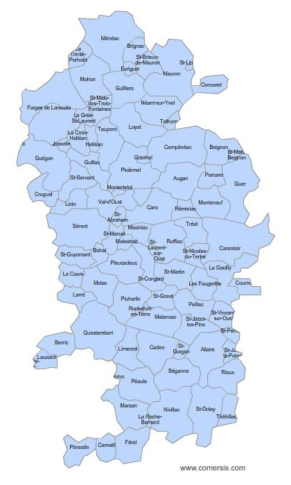 Carte 4e circonscription du Morbihan