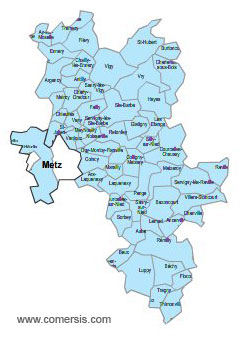 Carte 3e circonscription de la Moselle