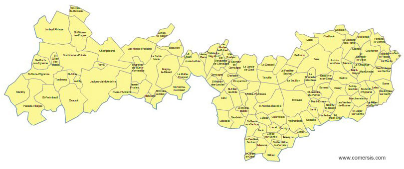 Carte 1re circonscription de l'Orne