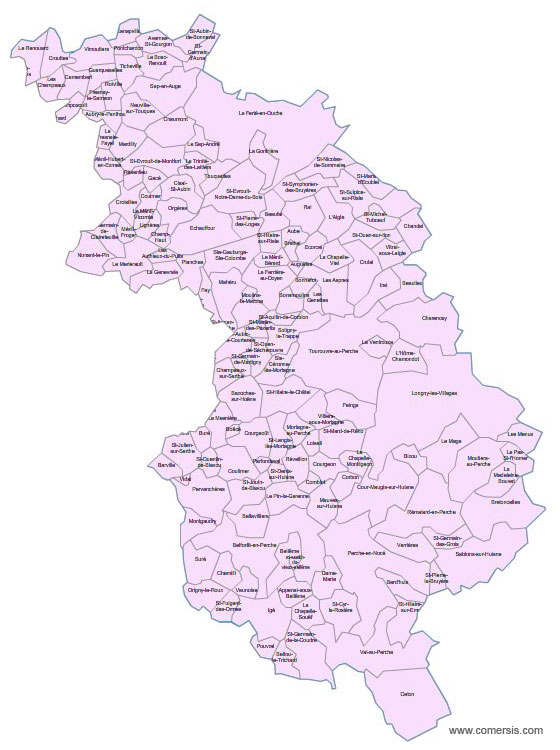 Carte 2e circonscription de l'Orne