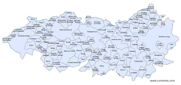 Carte 3e circonscription de l'Orne