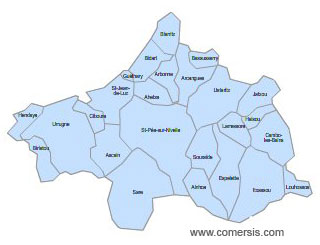 Carte 6e circonscription des Pyrénées-Atlantiques