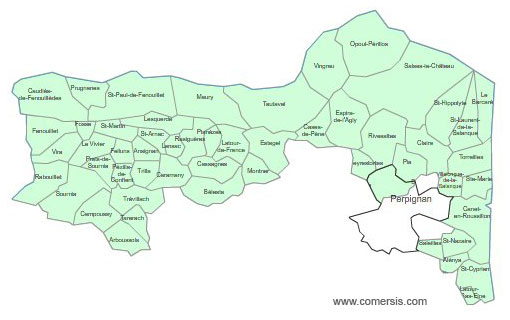 Carte 2e circonscription des Pyrénées-Orientales