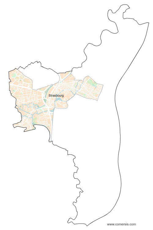Carte 1re circonscription du Bas-Rhin