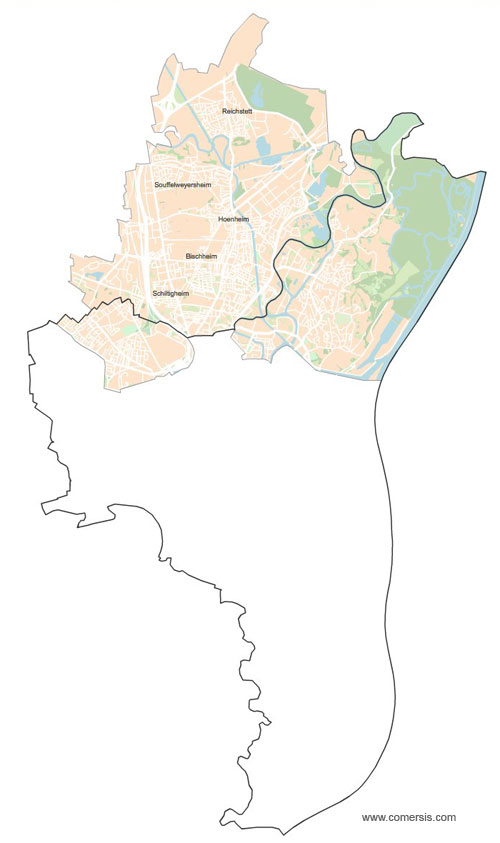 Carte 3e circonscription du Bas-Rhin