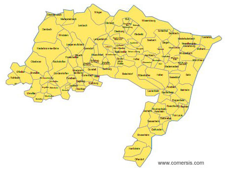 Carte 8e circonscription du Bas-Rhin