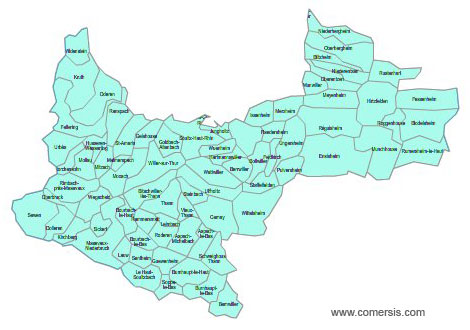Carte 4e circonscription du Haut-Rhin