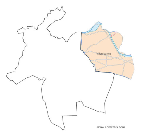 Carte 6e circonscription du Rhône