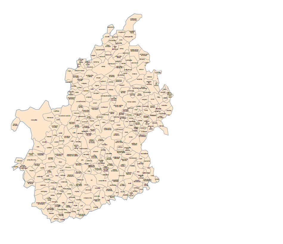 Carte 1re circonscription de la Haute-Saône