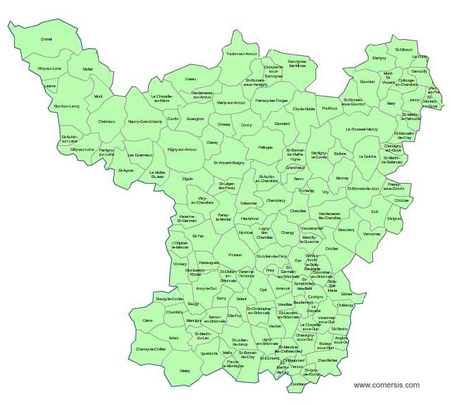 Les 5 circonscriptions de Saône-et-Loire