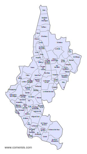 Carte 1re circonscription de la Savoie