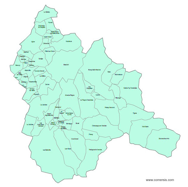 Carte 2e circonscription de la Savoie