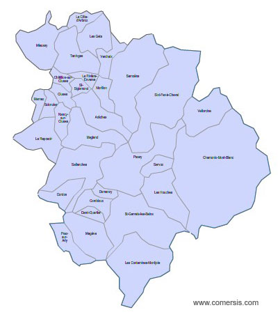 Carte 6e circonscription de la Haute-Savoie