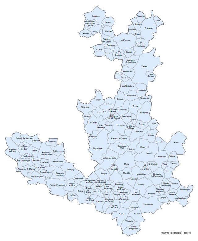 Carte 2e circonscription des Deux-Sèvres
