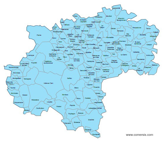 Carte 2e circonscription du Tarn