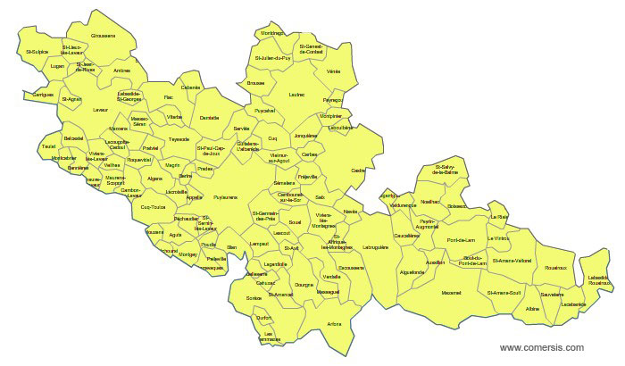 Carte 3e circonscription du Tarn