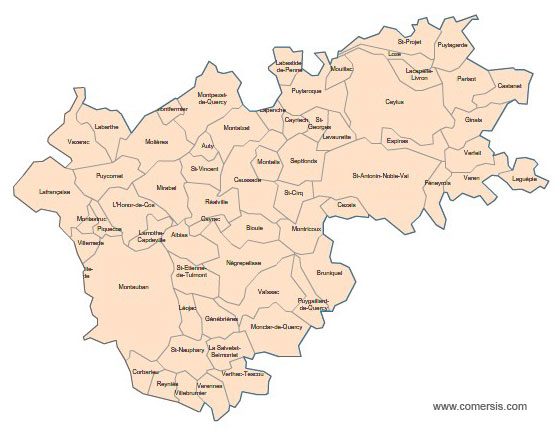 Carte 1re circonscription du Tarn-et-Garonne