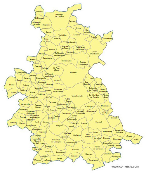 Carte 2e circonscription du Tarn-et-Garonne