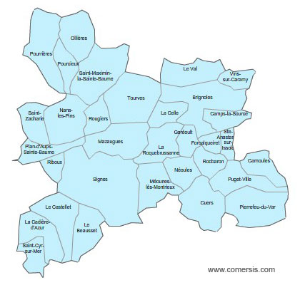 Carte 6e circonscription du Var