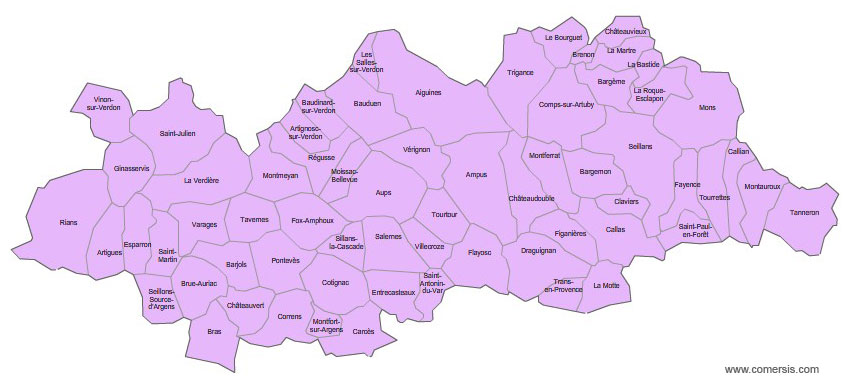 Carte 8e circonscription du Var