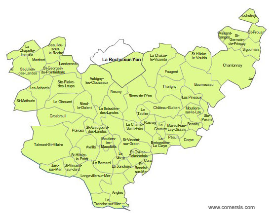 Carte 2e circonscription de la Vendée