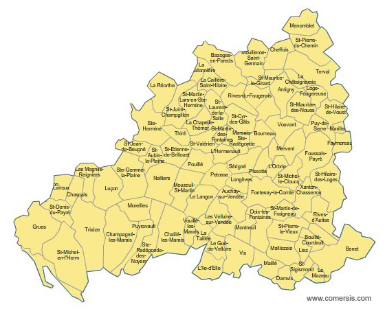 Carte 5e circonscription de la Vendée