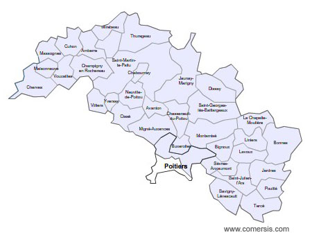 Carte 1re circonscription de la Vienne