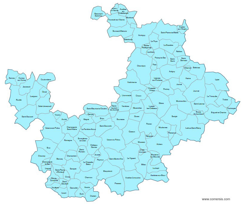 Carte 3e circonscription de la Vienne
