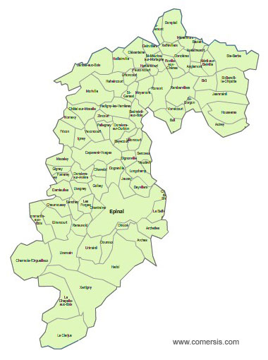 Carte 1re circonscription des Vosges