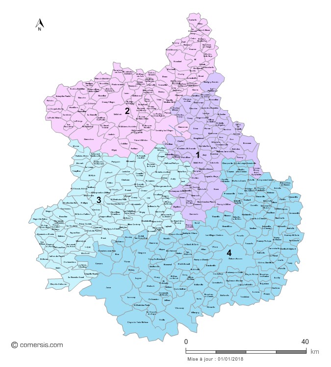 Carte des circonscriptions d'Eure-et-Loir
