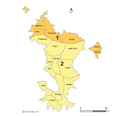 carte circonscriptions de  Mayotte