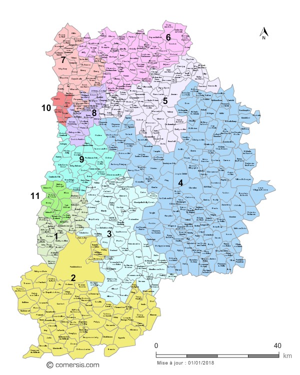 carte circonscriptions 2018 de  Seine-et-Marne