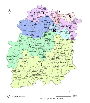 carte circonscriptions 2018 de l' Essonne