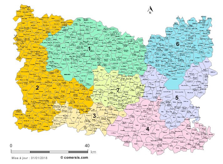 carte circonscriptions de l' Oise