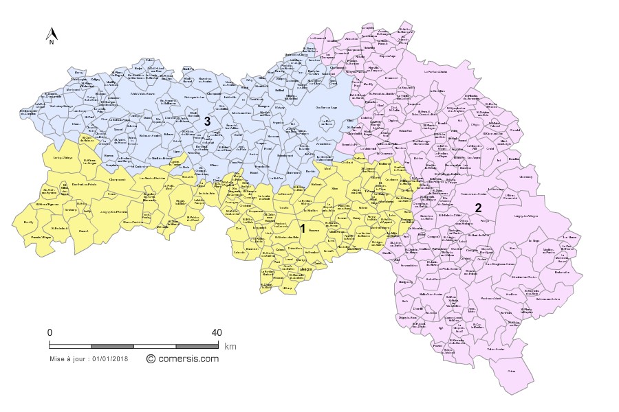 carte circonscriptions de l' Orne