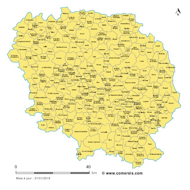 Carte personnalisable des circonscriptions de la Creuse